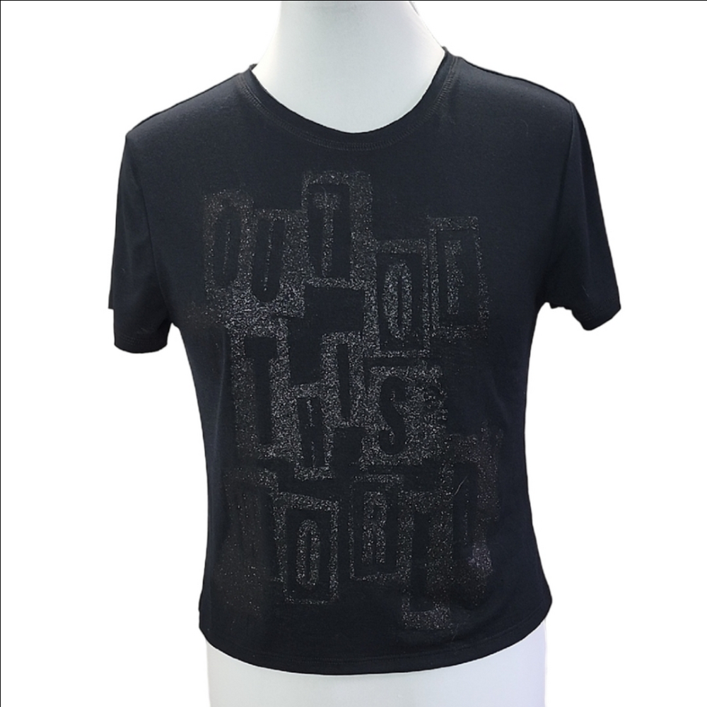 NWOT CIRCUS NY By Sam Edelman black sequins crew neck t-shirt